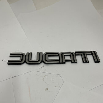 Ducati Tank badge classic silver black - Bevel 080383215