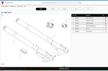 Original Ducati Desmosedici FORK LEG ASSY, SET &Ouml;hlins - 34520221A - 34420221A