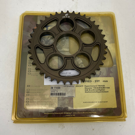 Ducati chiaravalli rear sprocket Z=39 3877239 hypermotard 796 820 monster 796 s2r s4r 1100 848 streetfighter multistrada hyoermotard 